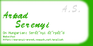 arpad serenyi business card